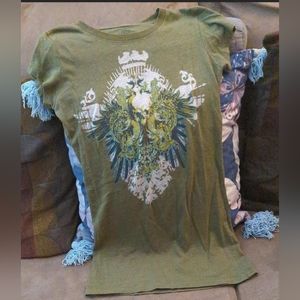 SALE XS Y2K olive top the white parts are slightly see thru great condition